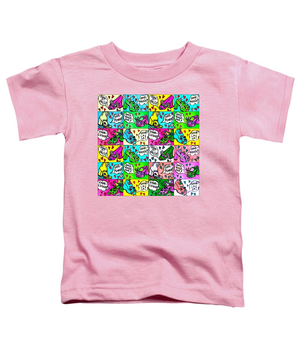  Toddler T-Shirt featuring the painting Shoelicious Soul Babes by Sandra Silberzweig
