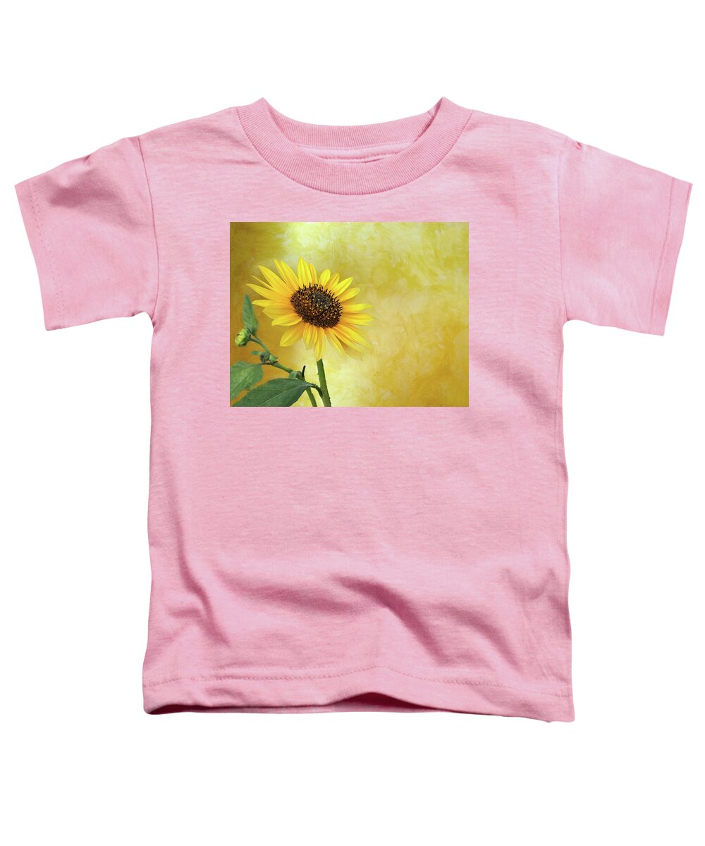 Sunflower Toddler T-Shirt featuring the photograph Solitary Sunflower by Lorraine Baum