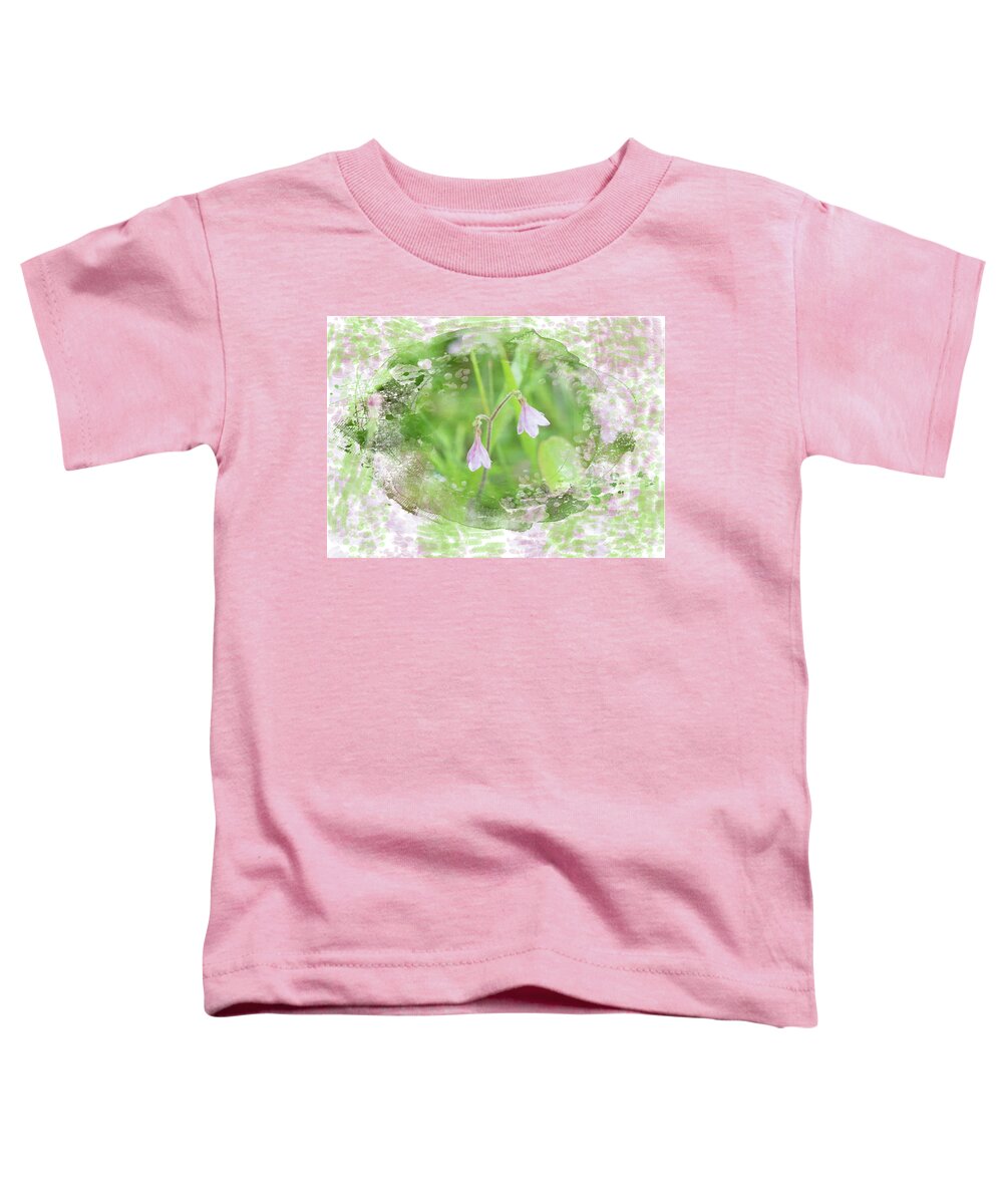 Easter Toddler T-Shirt featuring the mixed media Spring Twin Flower by Moira Law