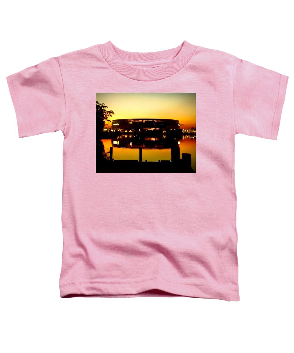 Sports Stadium Toddler T-Shirt featuring the photograph Stadium At Dawn by World Art Collective