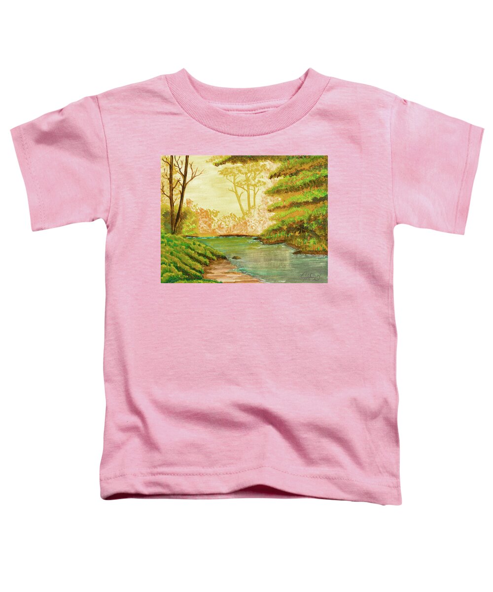 Art Toddler T-Shirt featuring the painting Still Creek by The GYPSY
