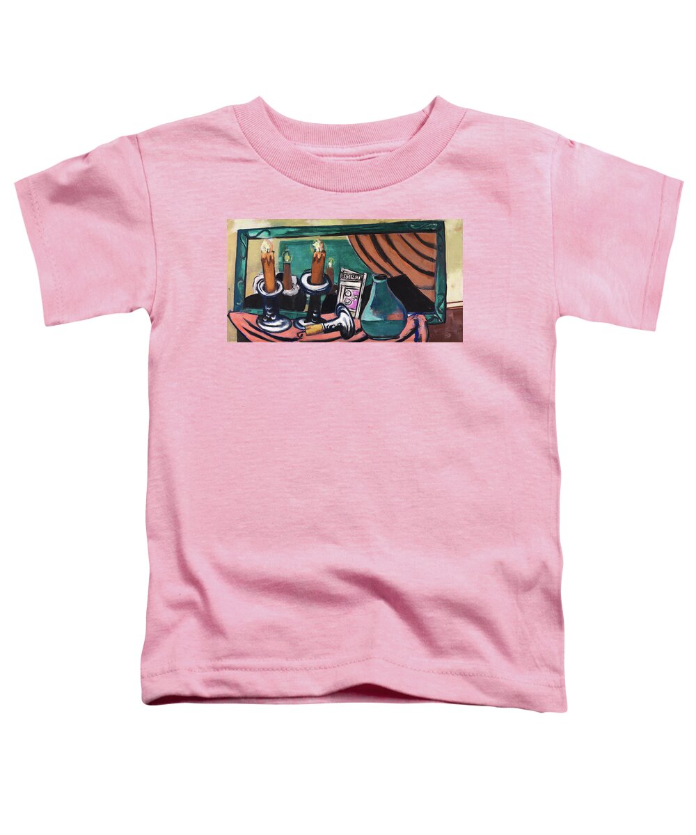 Max Beckmann Toddler T-Shirt featuring the painting Still Life with Fallen Candles, 1930 by Max Beckmann