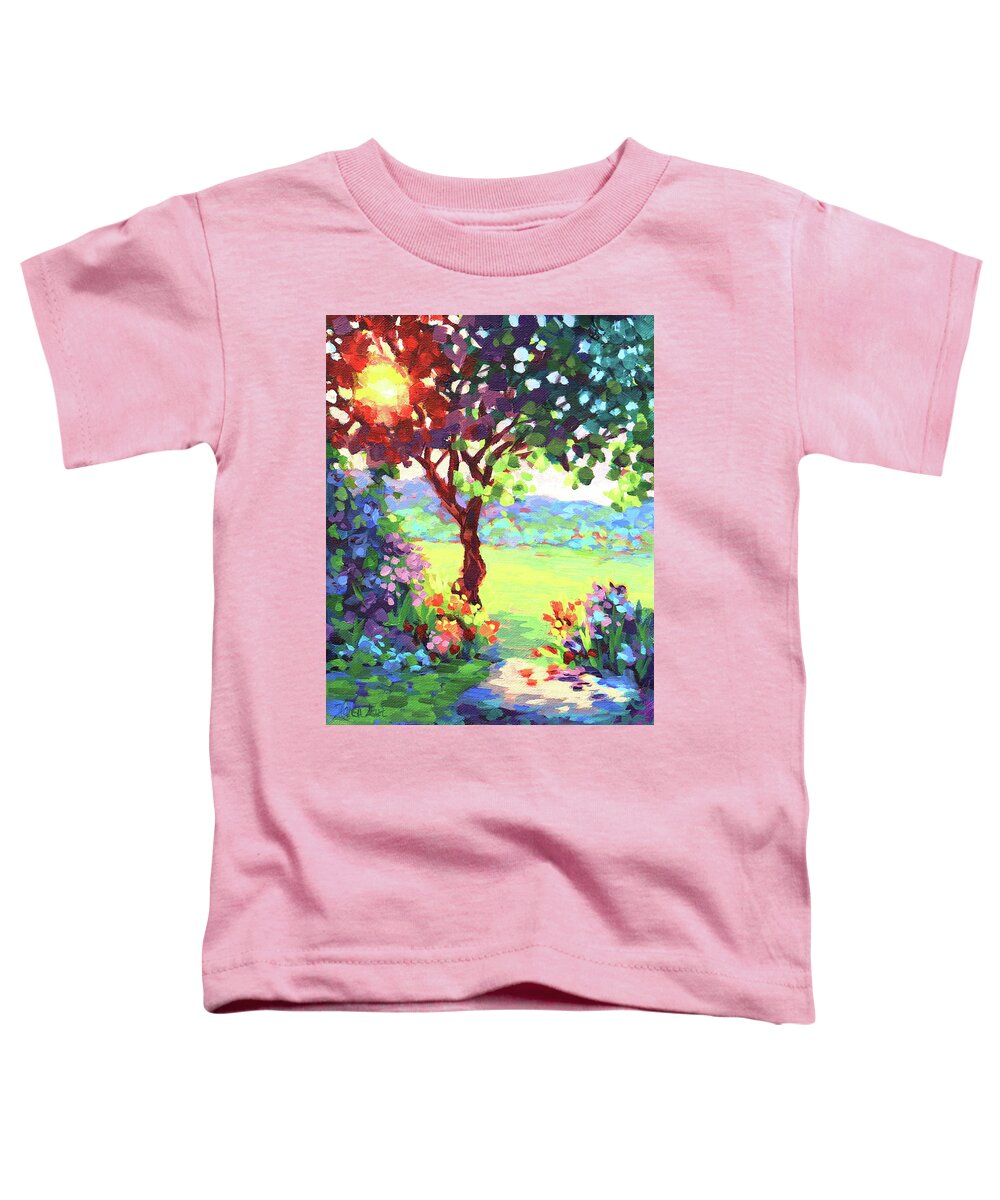 Landscape Toddler T-Shirt featuring the painting Summer Color by Karen Ilari