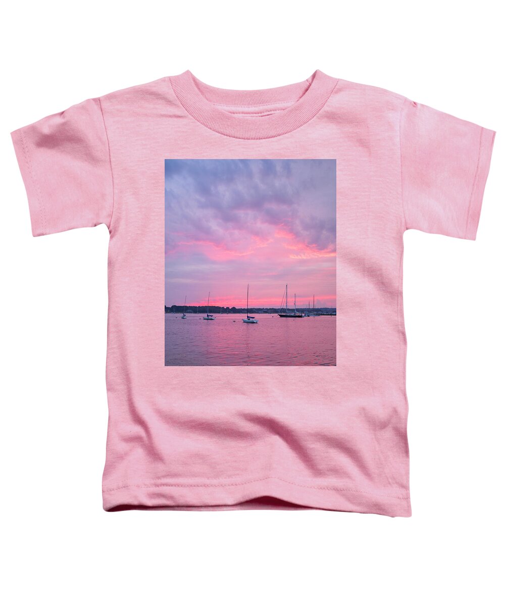 Pink Toddler T-Shirt featuring the photograph Summer Sailboats Stonington by Marianne Campolongo