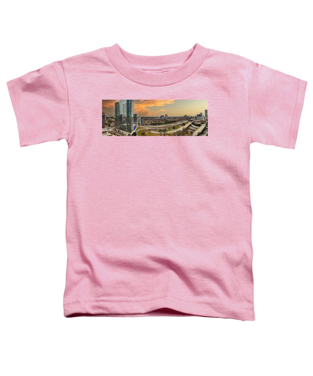 City Toddler T-Shirt featuring the photograph Sunset Over the Cityscape in Atlanta by Marcus Jones