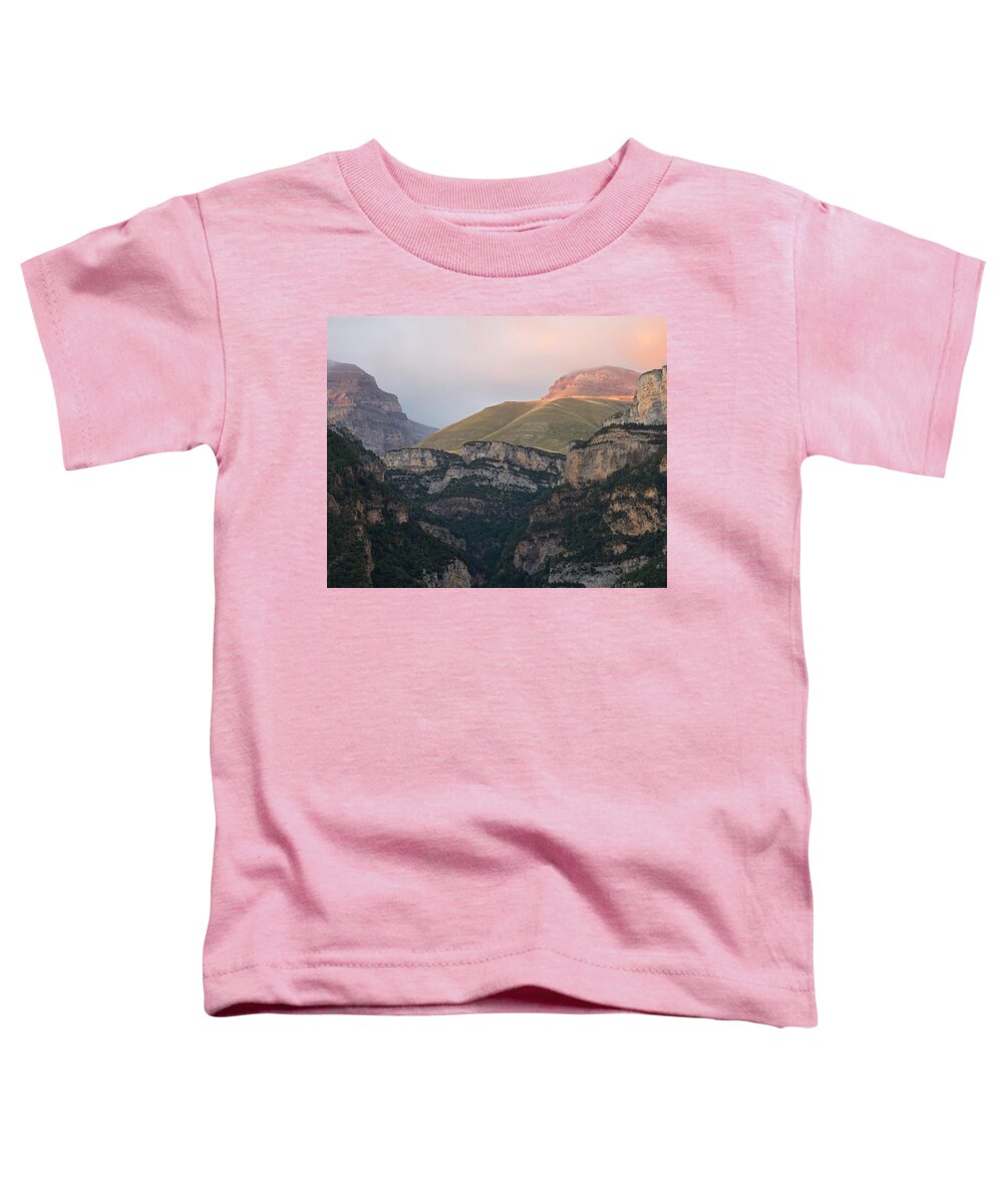 Anisclo Canyon Toddler T-Shirt featuring the photograph Sunset Skies over Anisclo by Stephen Taylor
