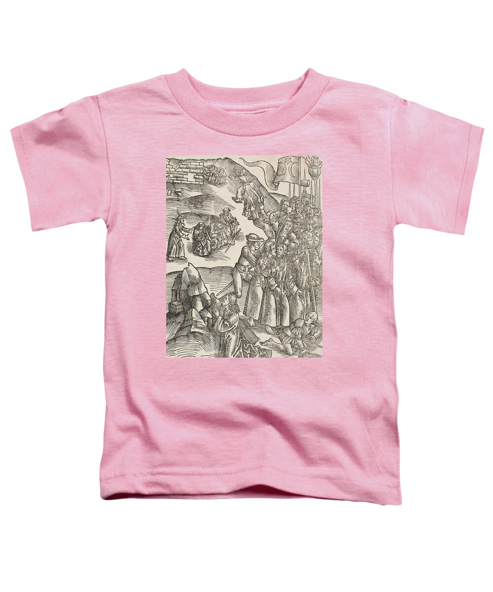 16th Century Artists Toddler T-Shirt featuring the relief The Agony in the Gardens and Christ's Arrest by Urs Graf the Elder