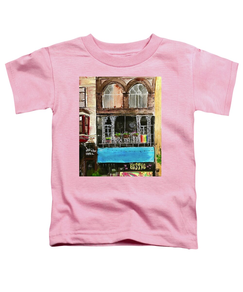 Local Art Toddler T-Shirt featuring the painting The Bistro by Eileen Backman