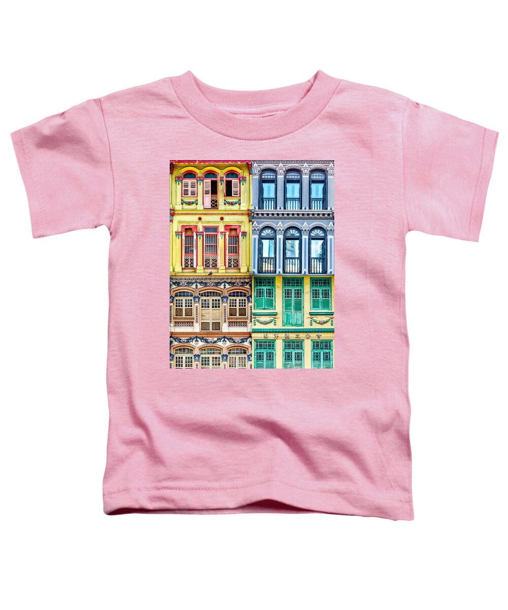 Singapore Toddler T-Shirt featuring the photograph The Singapore Shophouse 2 by John Seaton Callahan
