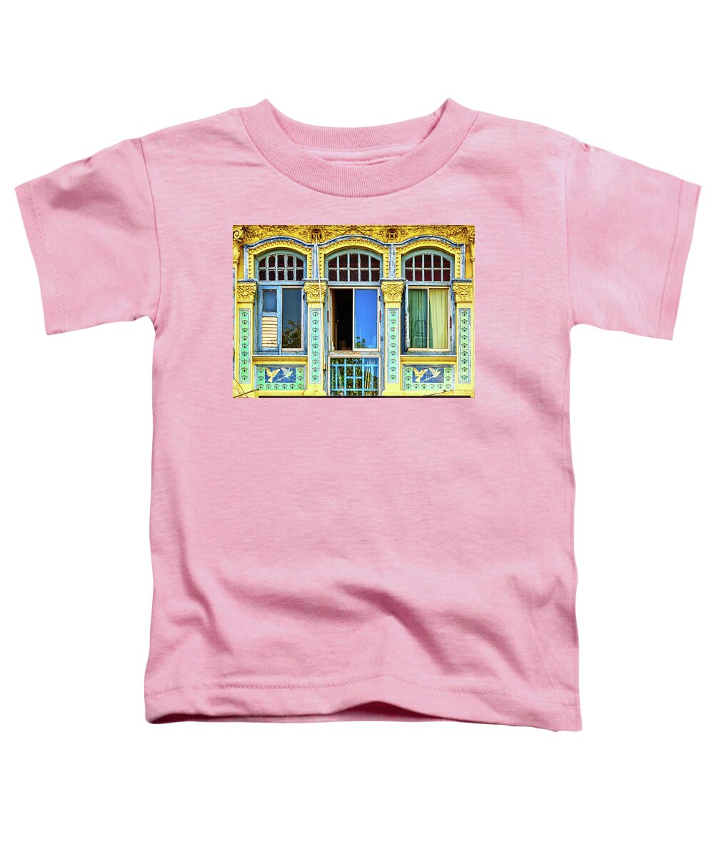 Singapore Toddler T-Shirt featuring the photograph The Singapore Shophouse 27 by John Seaton Callahan