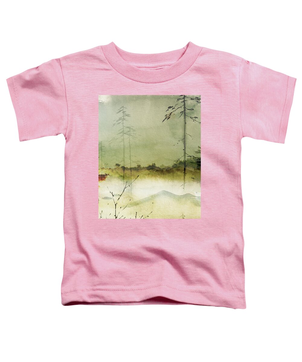 Watercolor Paintings Toddler T-Shirt featuring the mixed media The Stillness by Colleen Taylor