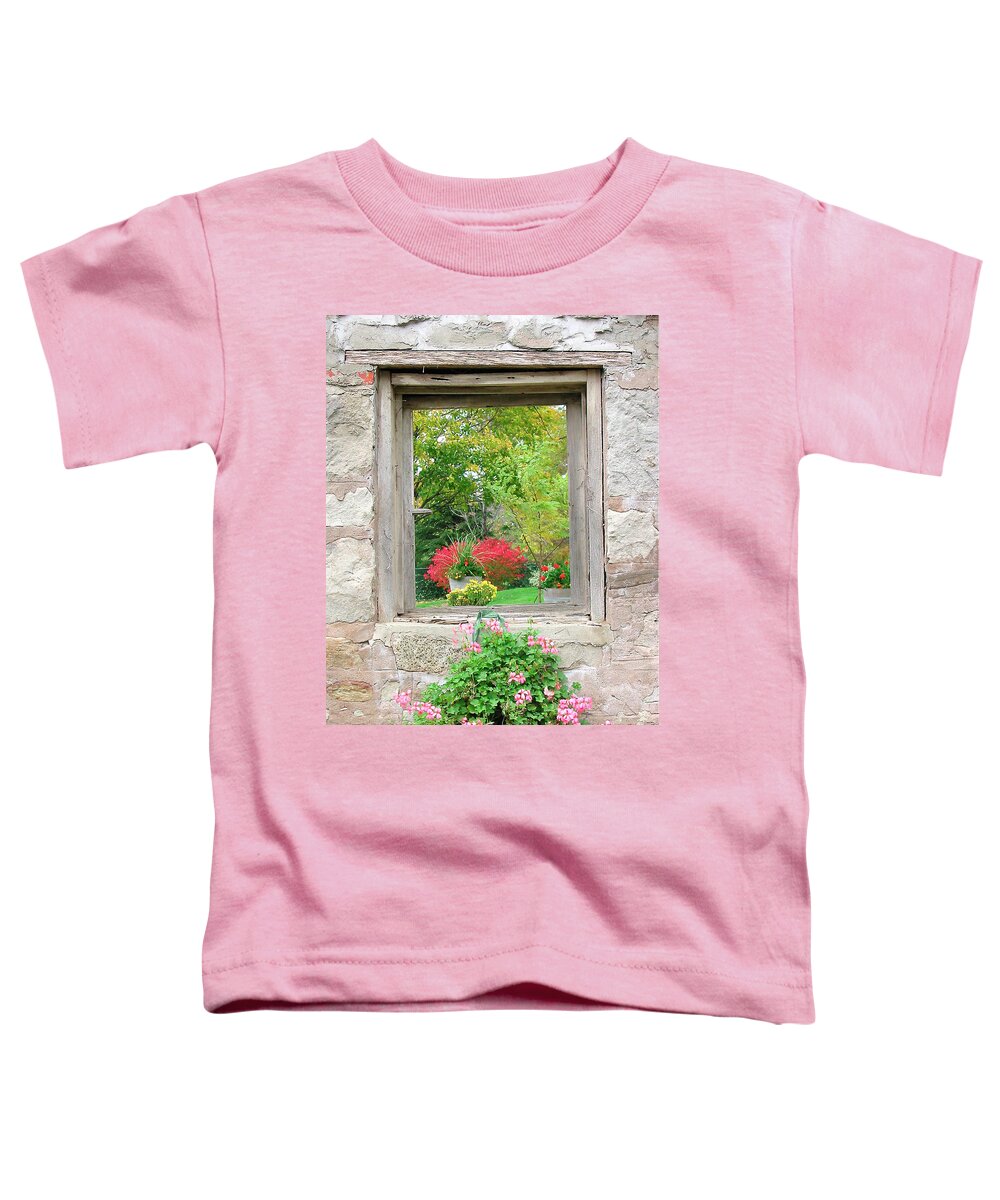 Art Print Toddler T-Shirt featuring the photograph Through the Garden Window - Art print by Kenneth Lane Smith