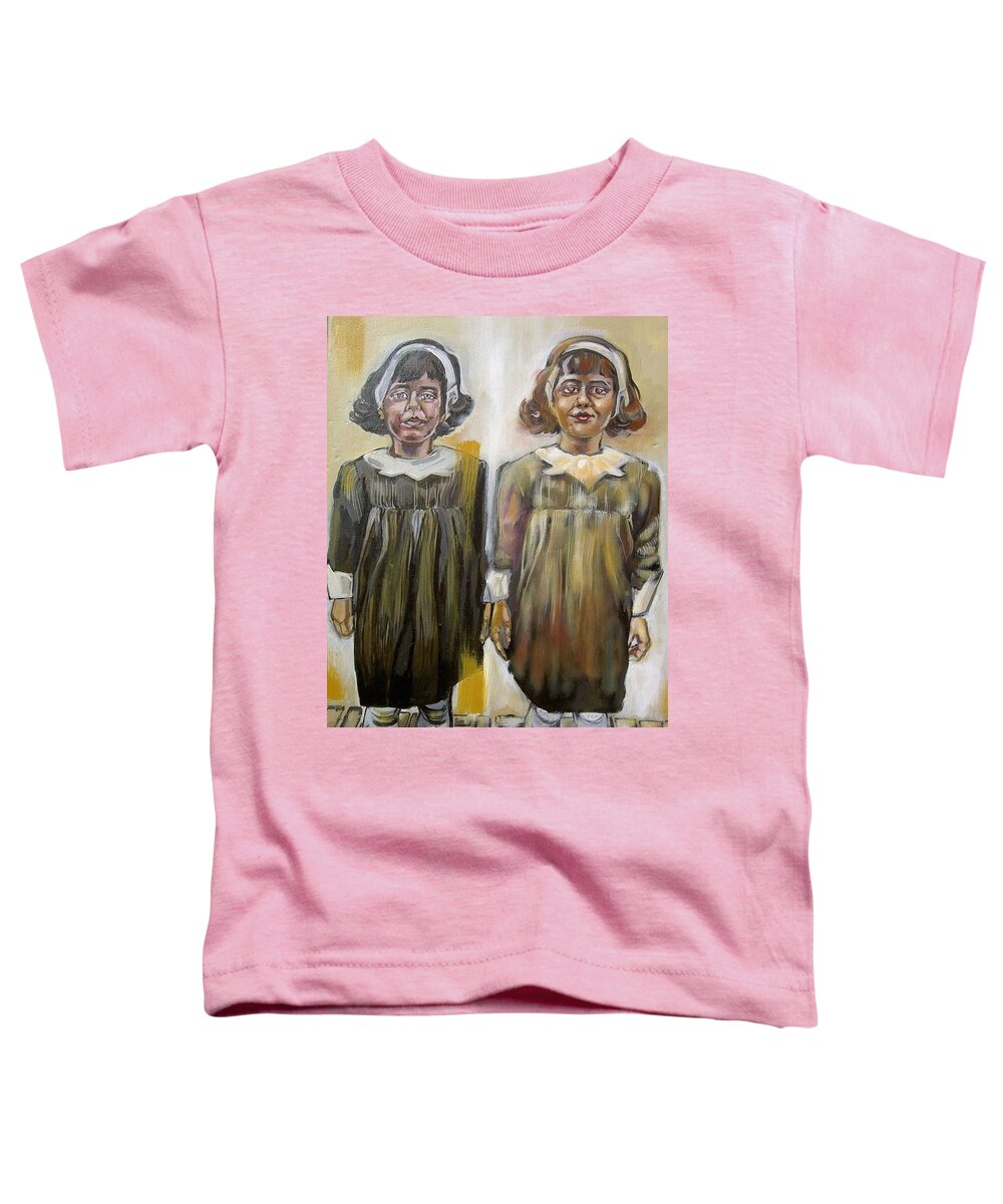  Toddler T-Shirt featuring the painting Twins by Try Cheatham