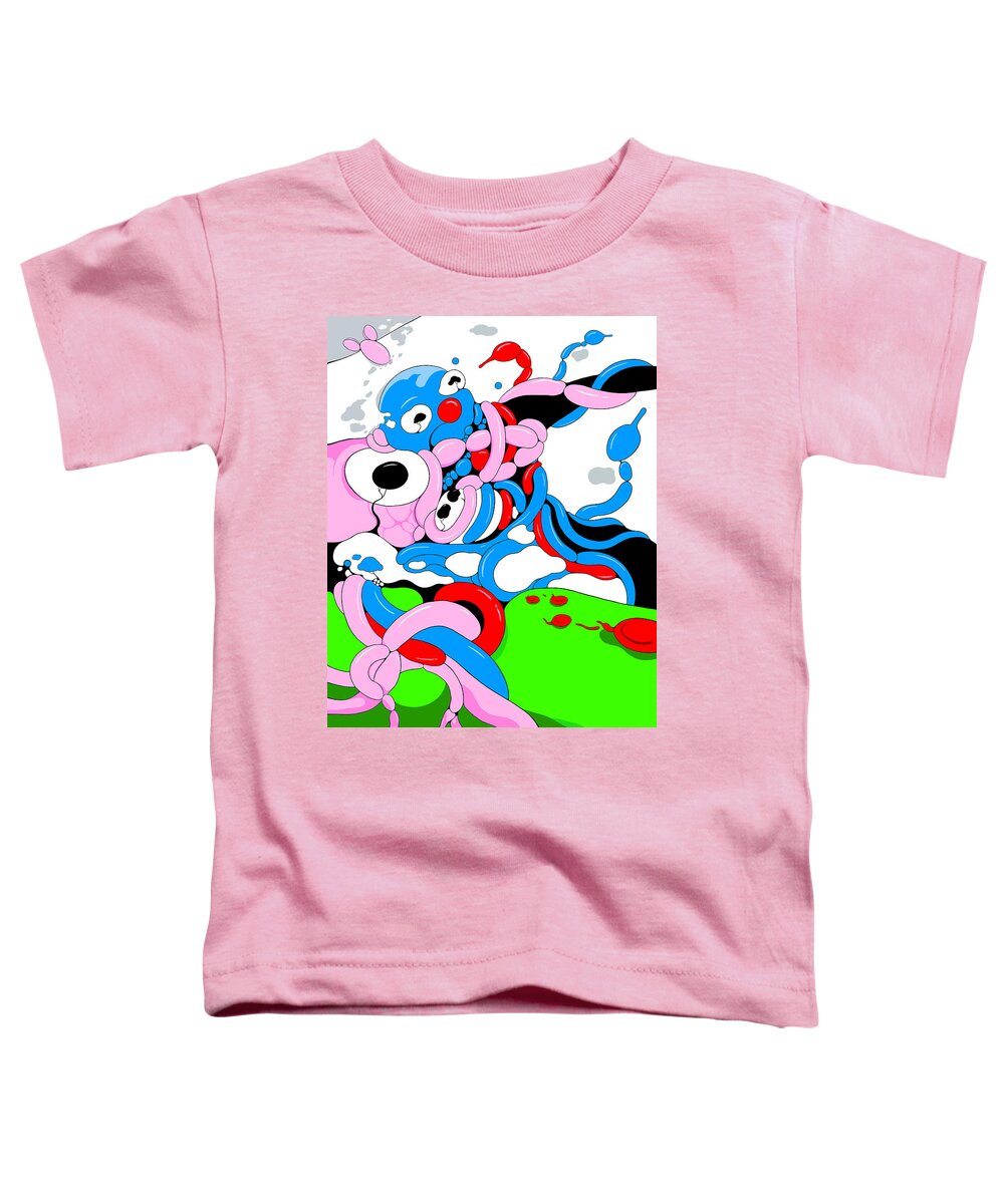 Balloons Toddler T-Shirt featuring the digital art Twisted Circus by Craig Tilley