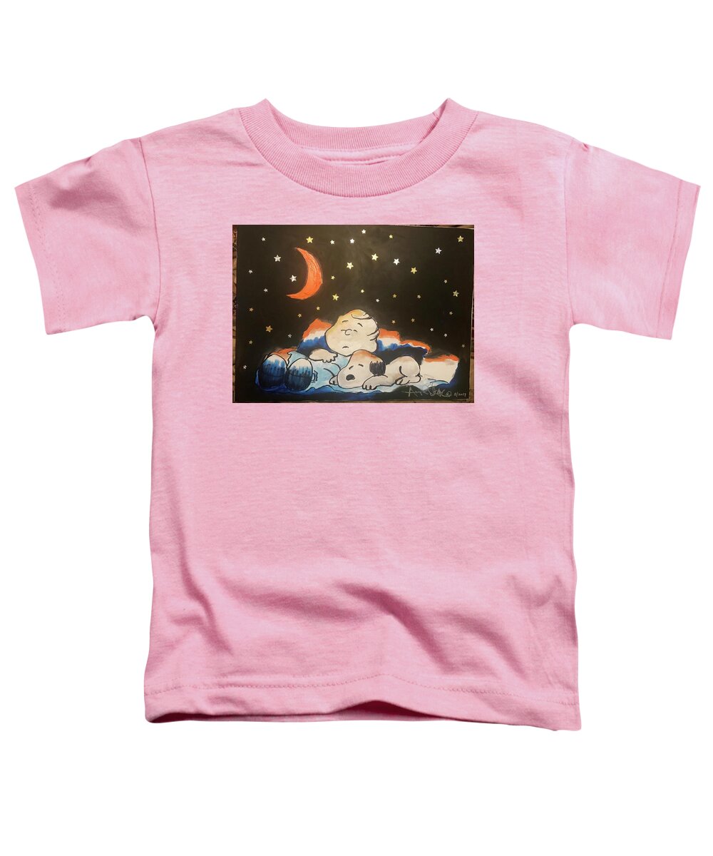  Toddler T-Shirt featuring the painting Under the Stars by Angie ONeal