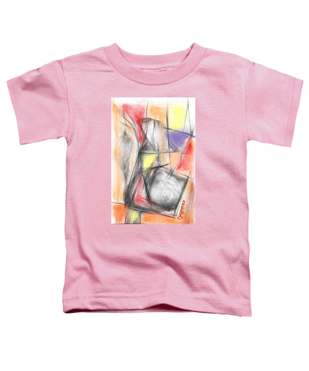 Red Toddler T-Shirt featuring the digital art Vitrage 14 by Ljev Rjadcenko
