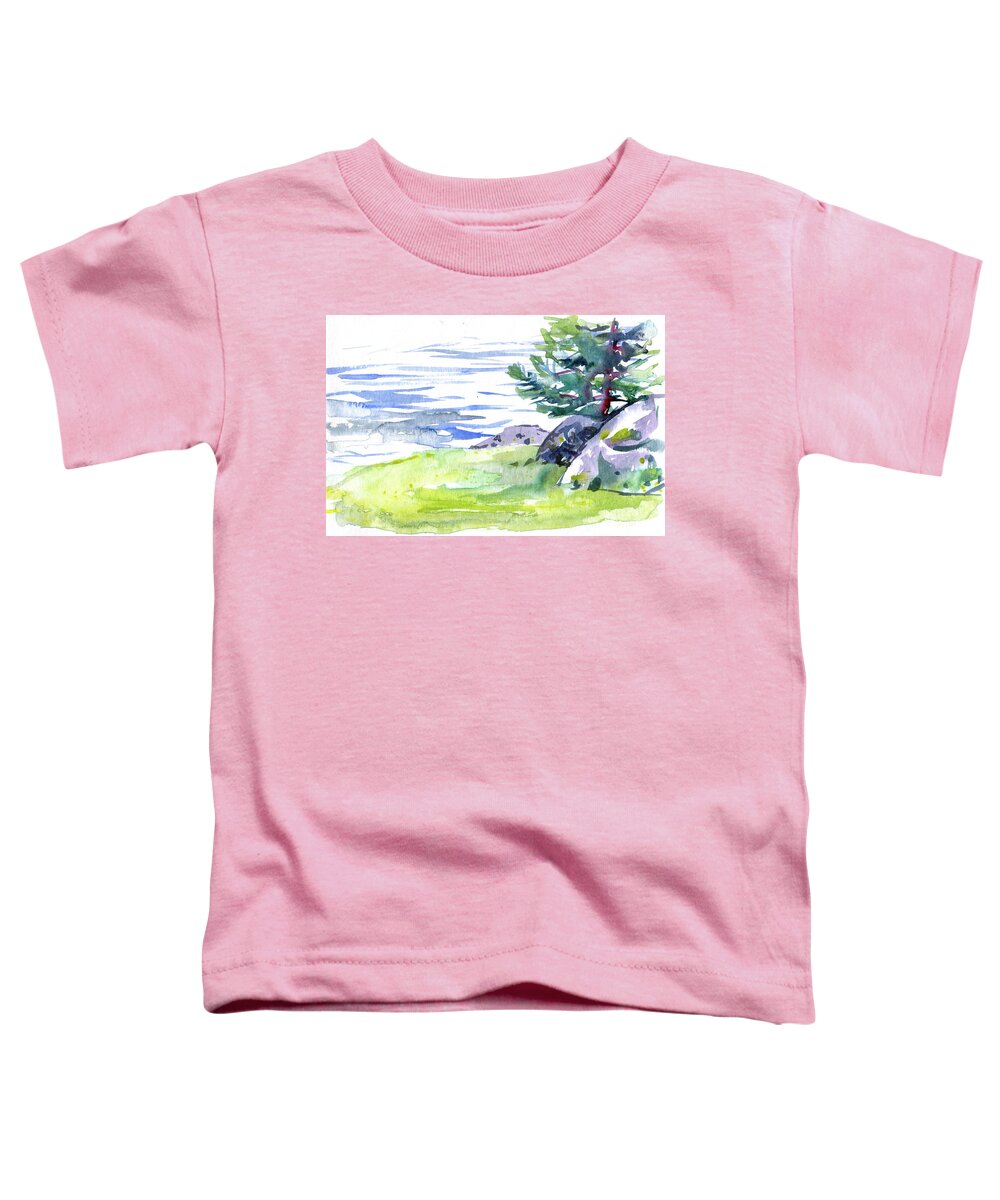 Watercolor Toddler T-Shirt featuring the digital art Watercolor Landscape Painting by Sambel Pedes