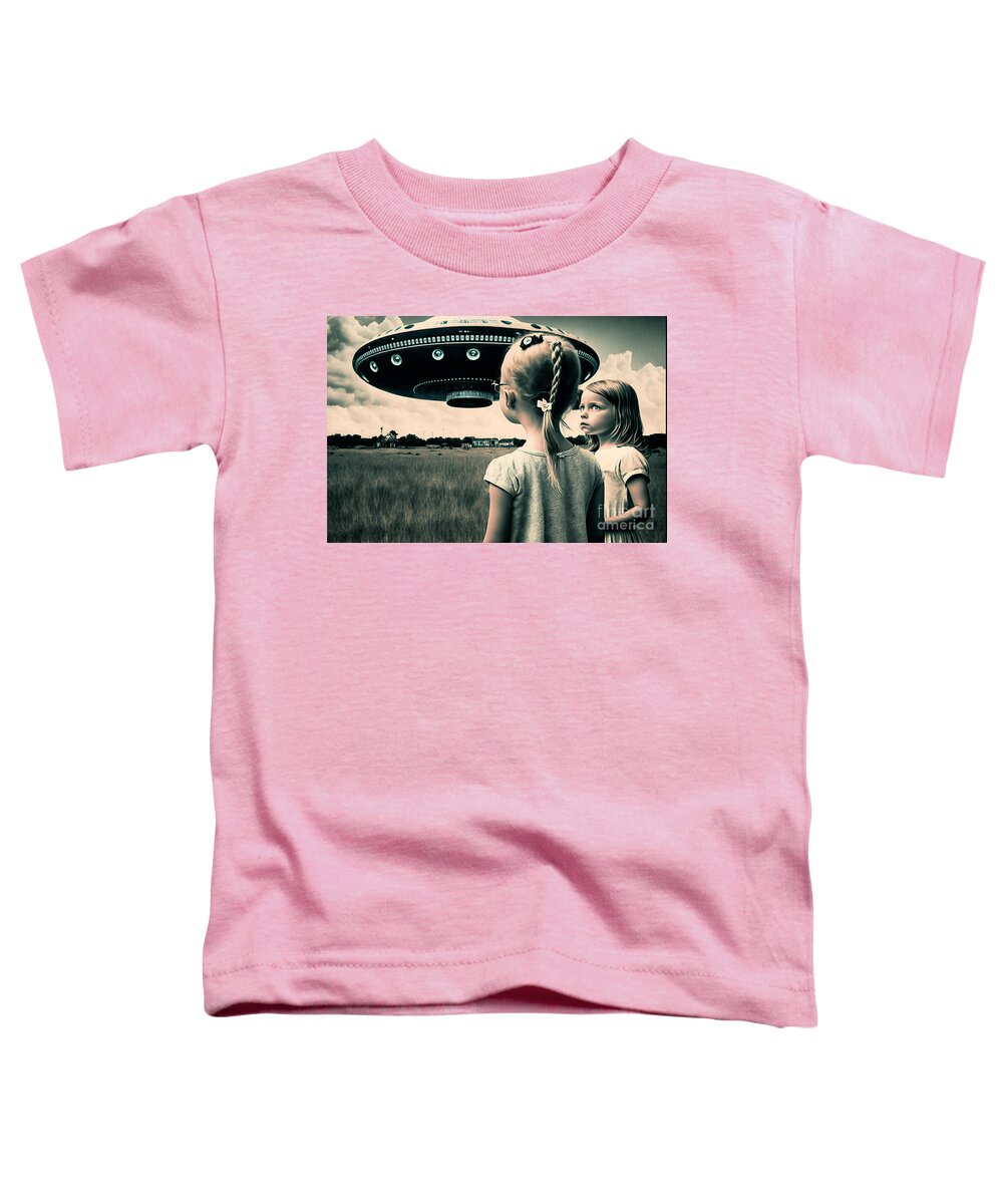 Ufo Toddler T-Shirt featuring the digital art We Really Should Go Now by Jay Schankman