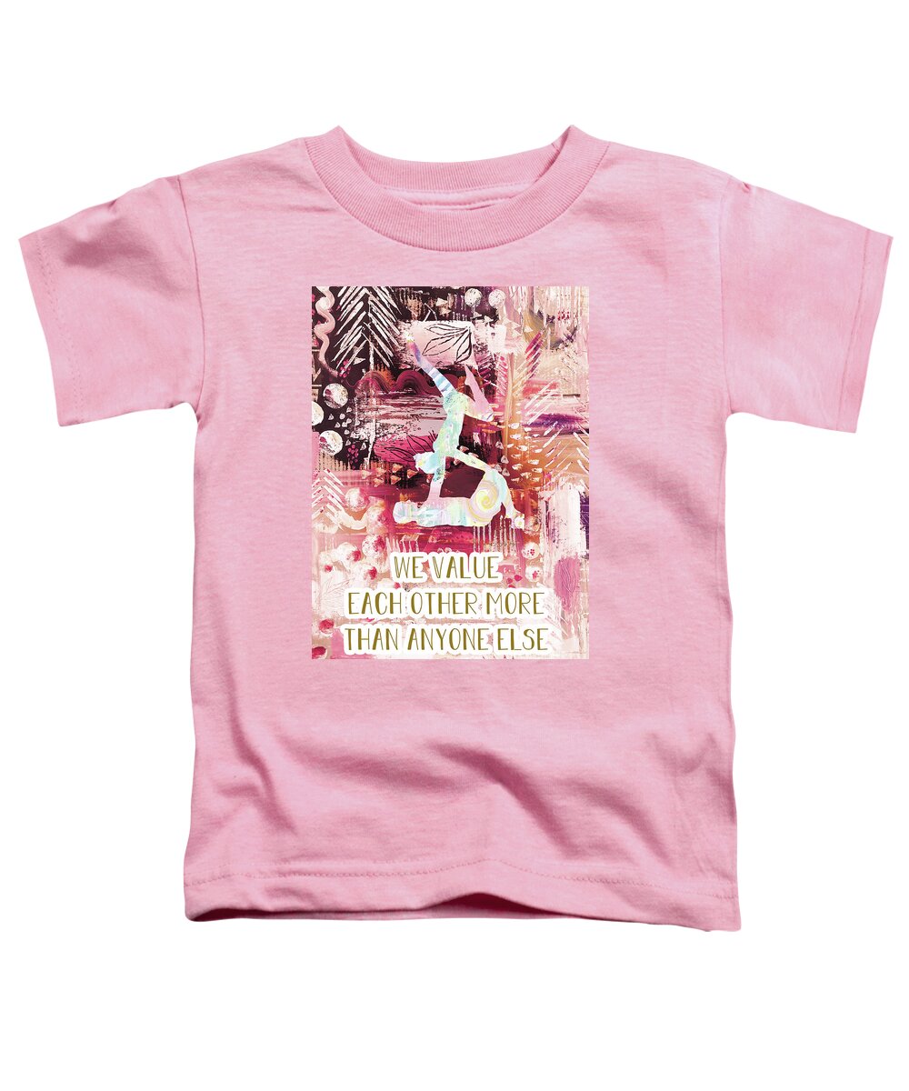 We Value Each Other Toddler T-Shirt featuring the drawing We value each other by Claudia Schoen