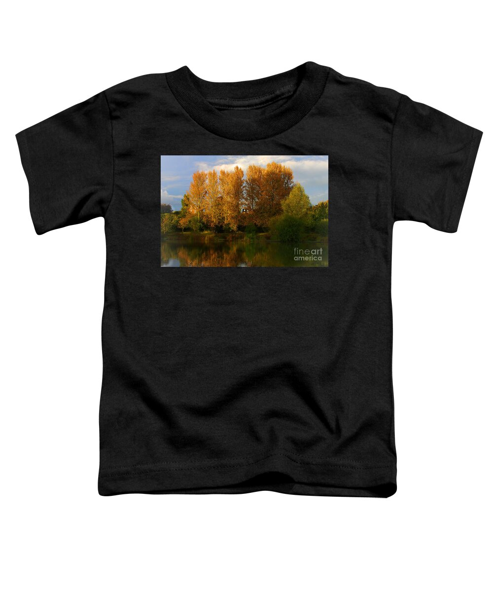 St James Lake Toddler T-Shirt featuring the photograph Autumn Trees #1 by Jeremy Hayden