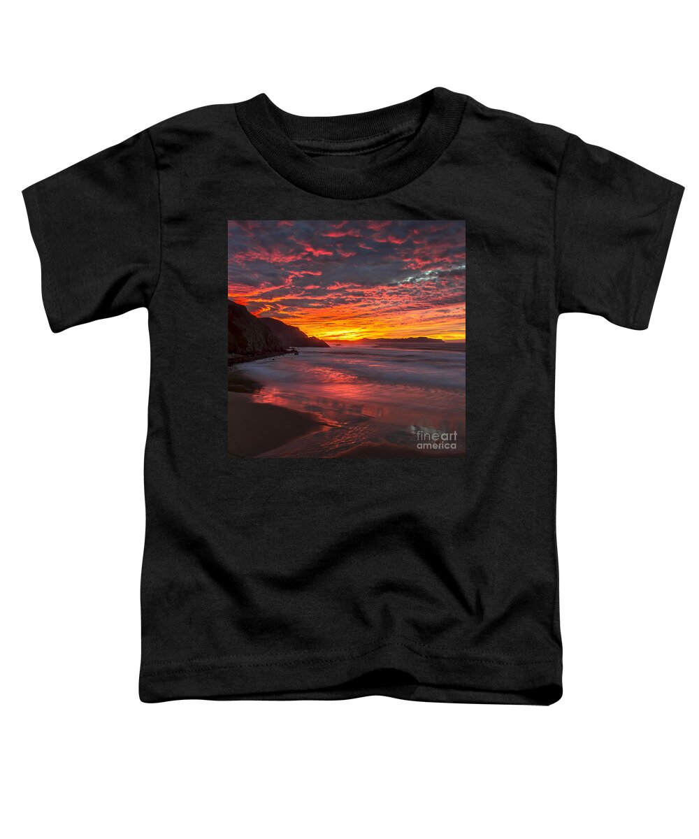 Campelo Toddler T-Shirt featuring the photograph Cape Prior from Campelo Beach Galicia Spain #1 by Pablo Avanzini