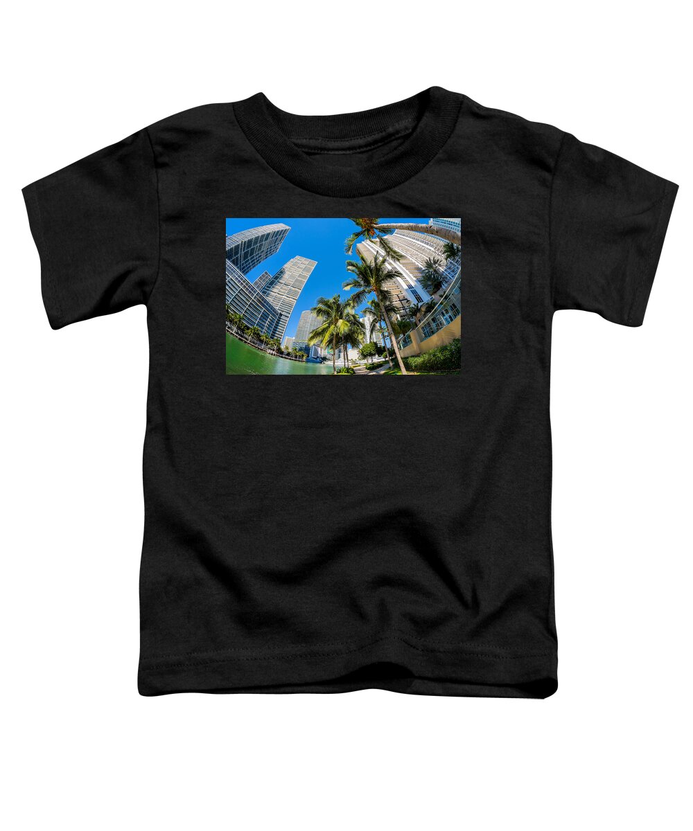 Architecture Toddler T-Shirt featuring the photograph Downtown Miami Brickell Fisheye #1 by Raul Rodriguez