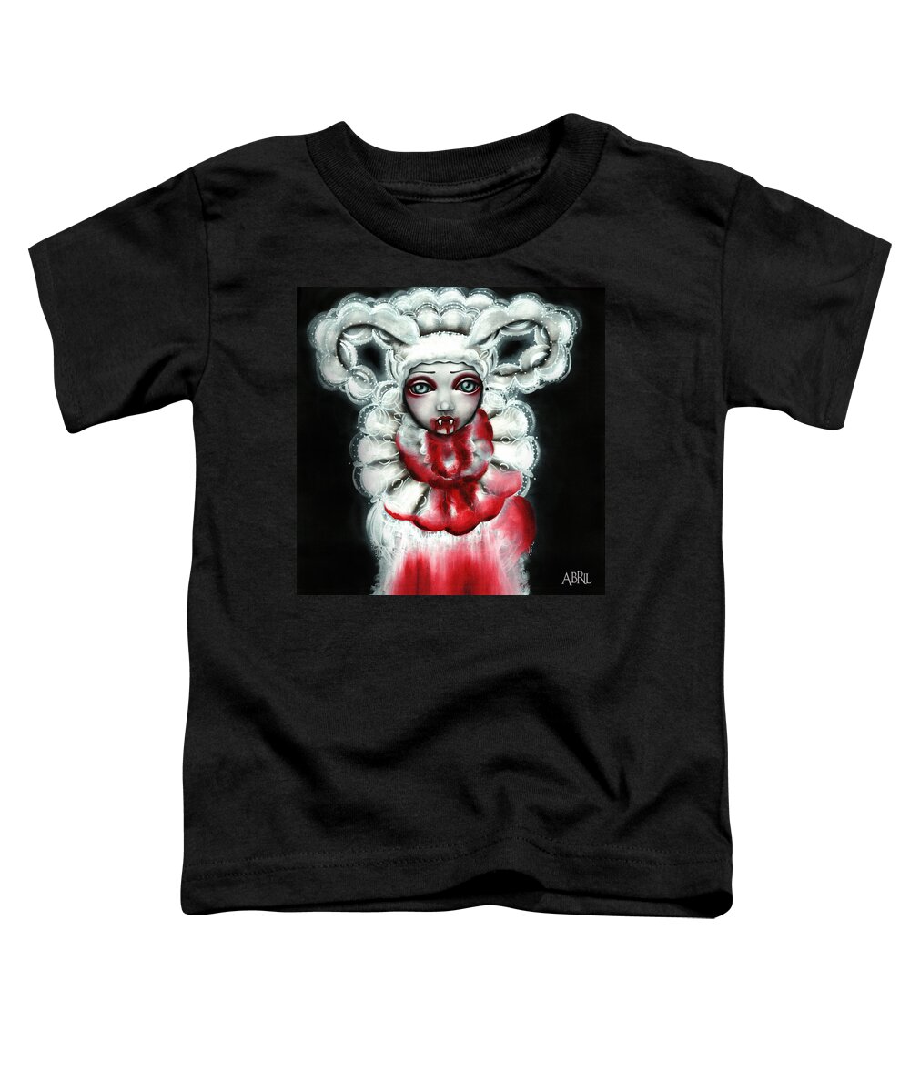 Lucy Toddler T-Shirt featuring the painting Lucy by Abril Andrade