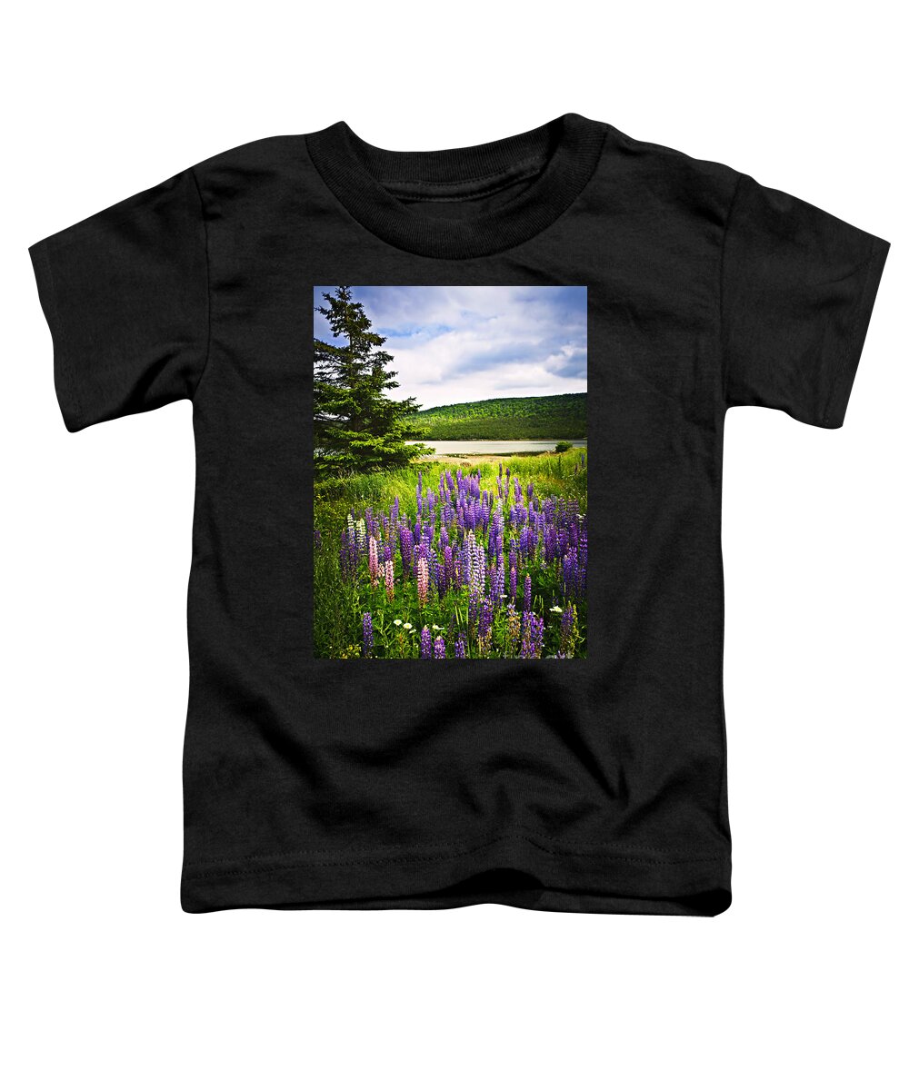 Flowers Toddler T-Shirt featuring the photograph Lupin flowers in Newfoundland 2 by Elena Elisseeva