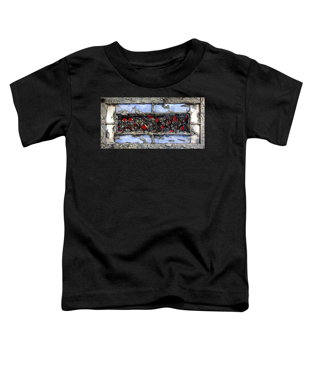 Vines Toddler T-Shirt featuring the mixed media Old Window by Christopher Schranck