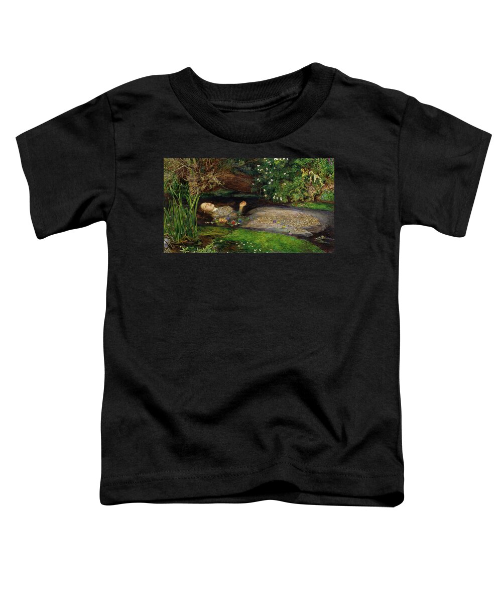 John Everett Millais Toddler T-Shirt featuring the painting Ophelia #4 by John Everett Millais