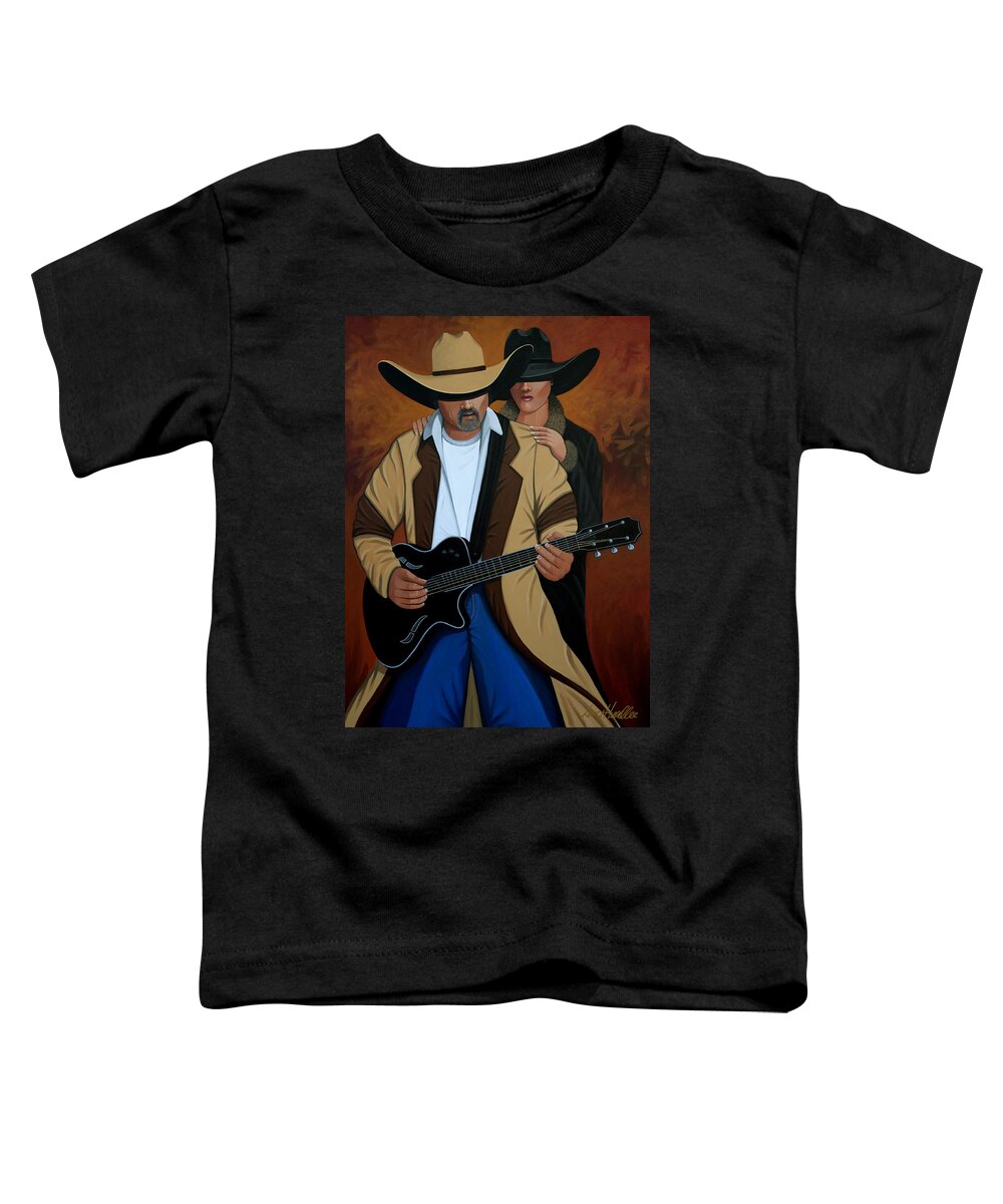 Guitar Toddler T-Shirt featuring the painting Play A Song For Me #1 by Lance Headlee