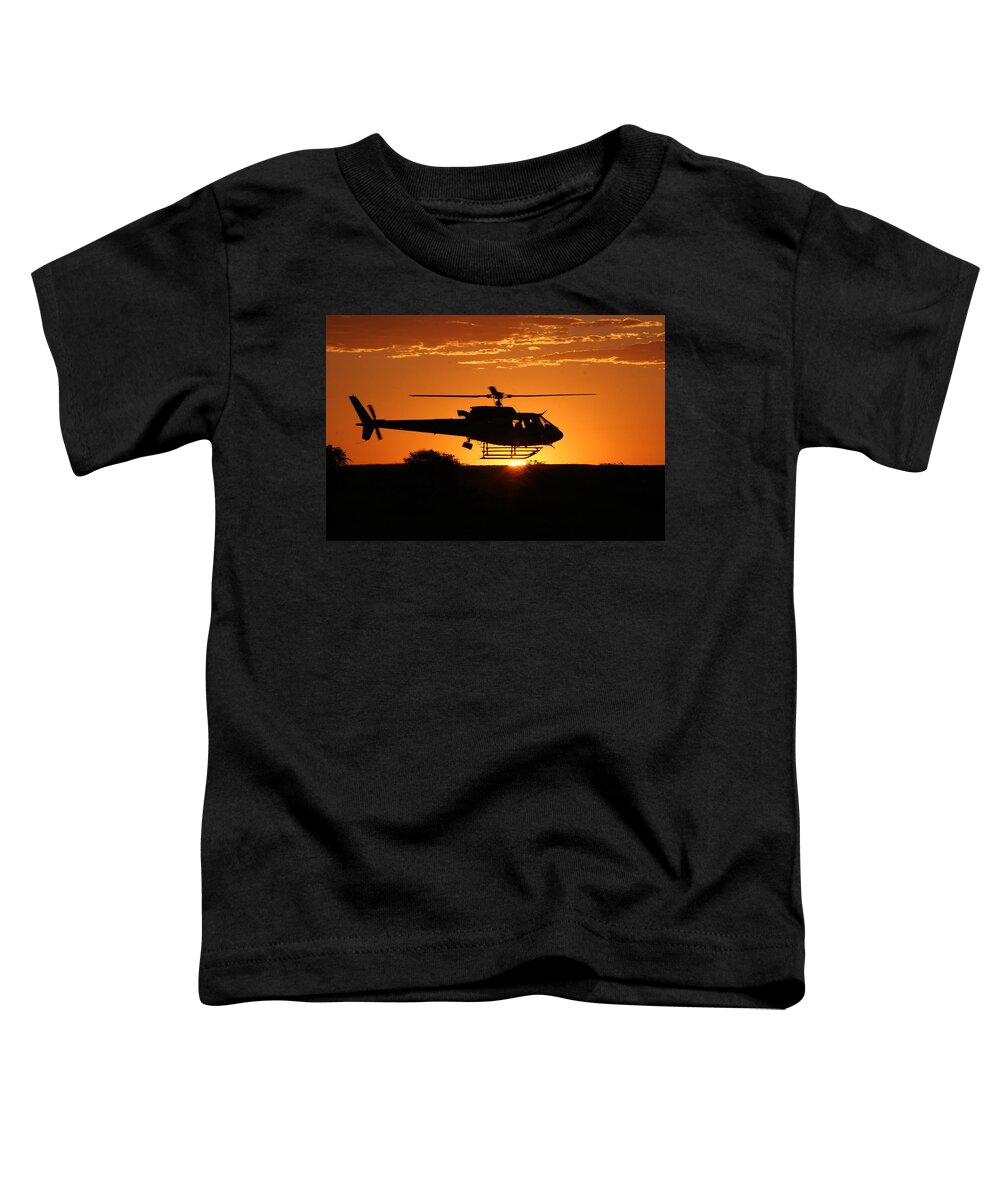 Eurocopter As350 B3 Toddler T-Shirt featuring the photograph Silhouette #1 by Paul Job