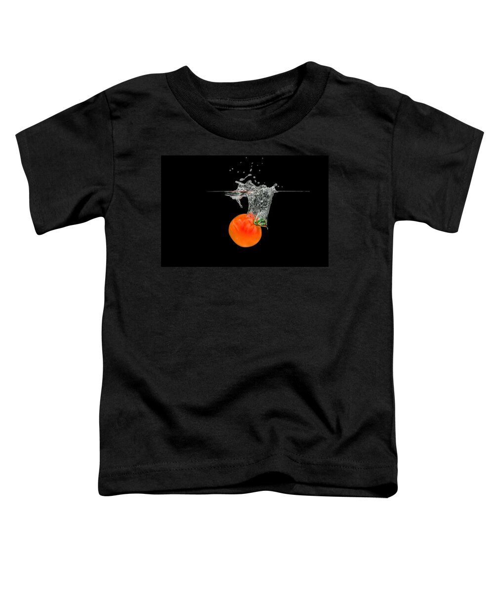 Diet Toddler T-Shirt featuring the photograph Splashing Tomato #1 by Peter Lakomy