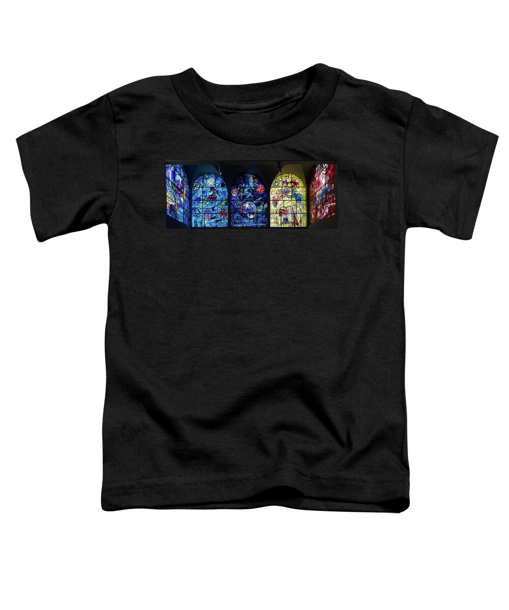 Photography Toddler T-Shirt featuring the photograph Stained Glass Chagall Windows #1 by Panoramic Images