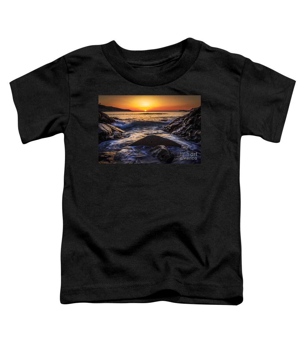 Ares Toddler T-Shirt featuring the photograph Sunset on Chanteiro Beach Galicia Spain #1 by Pablo Avanzini
