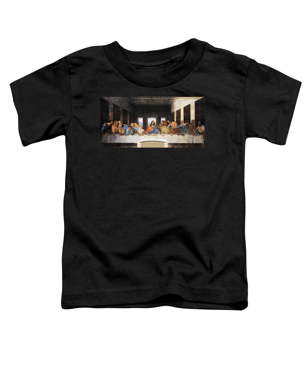 Leonardo Da Vinci Toddler T-Shirt featuring the painting The Last Supper by Leonardo da Vinci