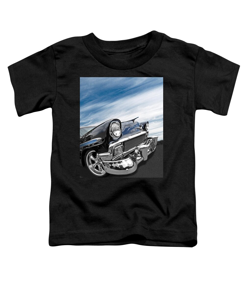 Classic Chevy Toddler T-Shirt featuring the photograph 1956 Chevrolet with Blue Skies by Gill Billington