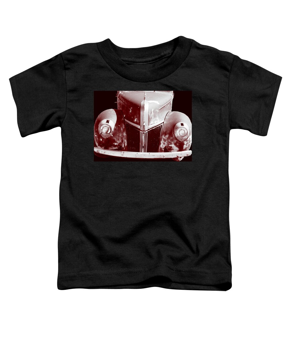Car Toddler T-Shirt featuring the photograph 1940s Ford Grill 21z by Cathy Anderson