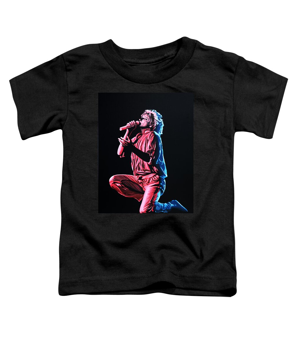 Rod Stewart Toddler T-Shirt featuring the painting Rod Stewart by Paul Meijering