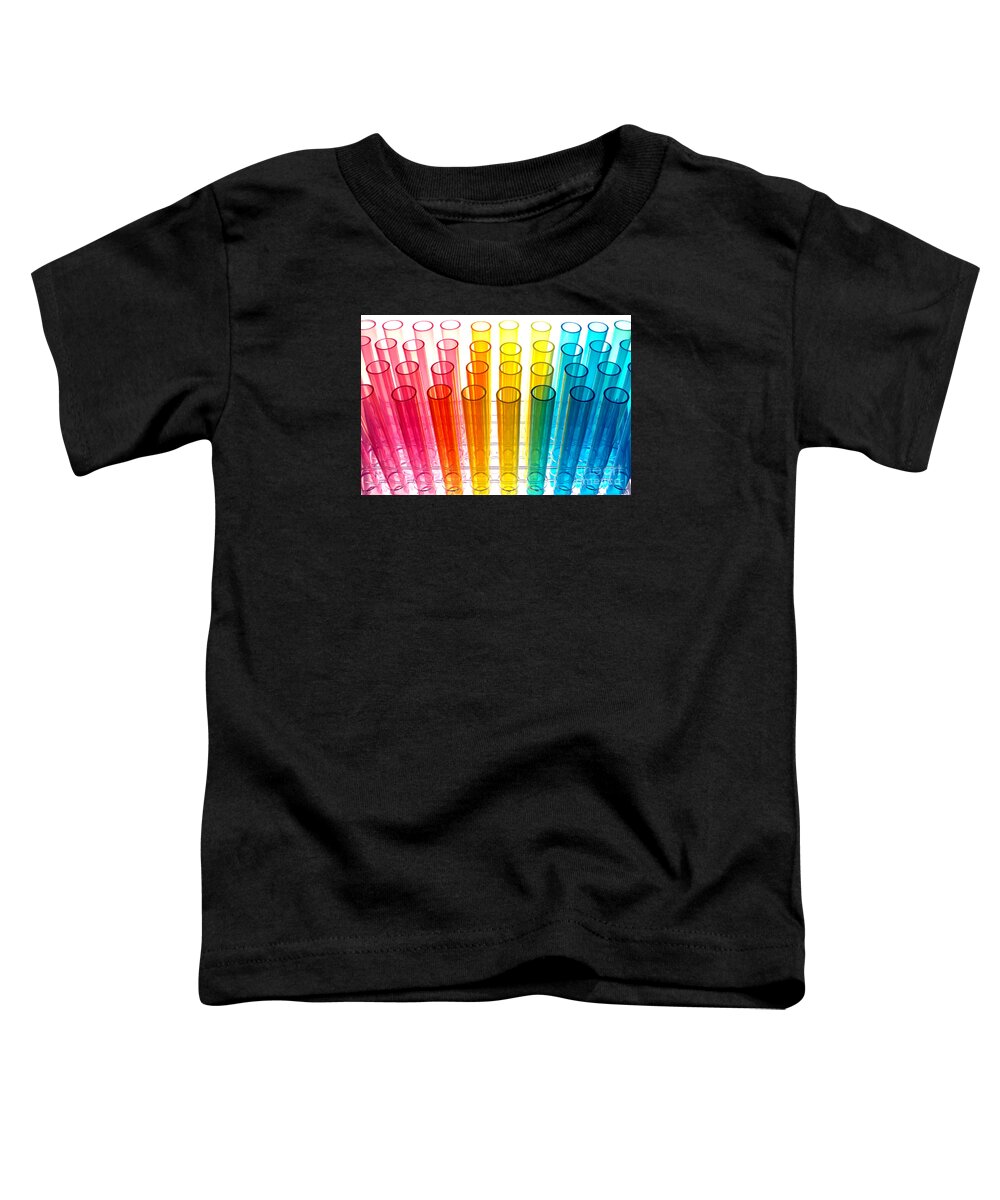 Test Toddler T-Shirt featuring the photograph Laboratory Test Tubes in Science Research Lab by Science Research Lab