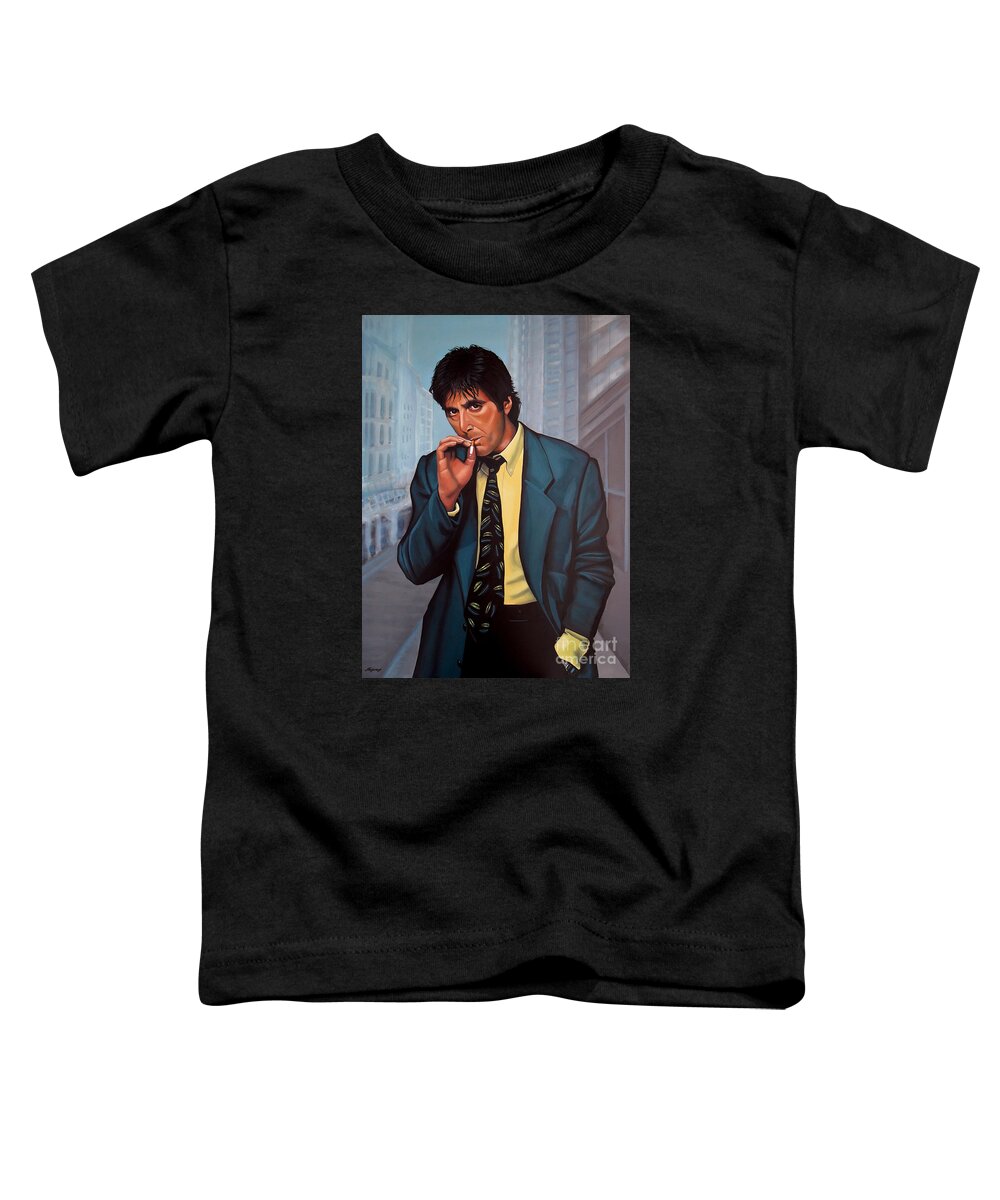 Al Pacino Toddler T-Shirt featuring the painting Al Pacino 2 by Paul Meijering