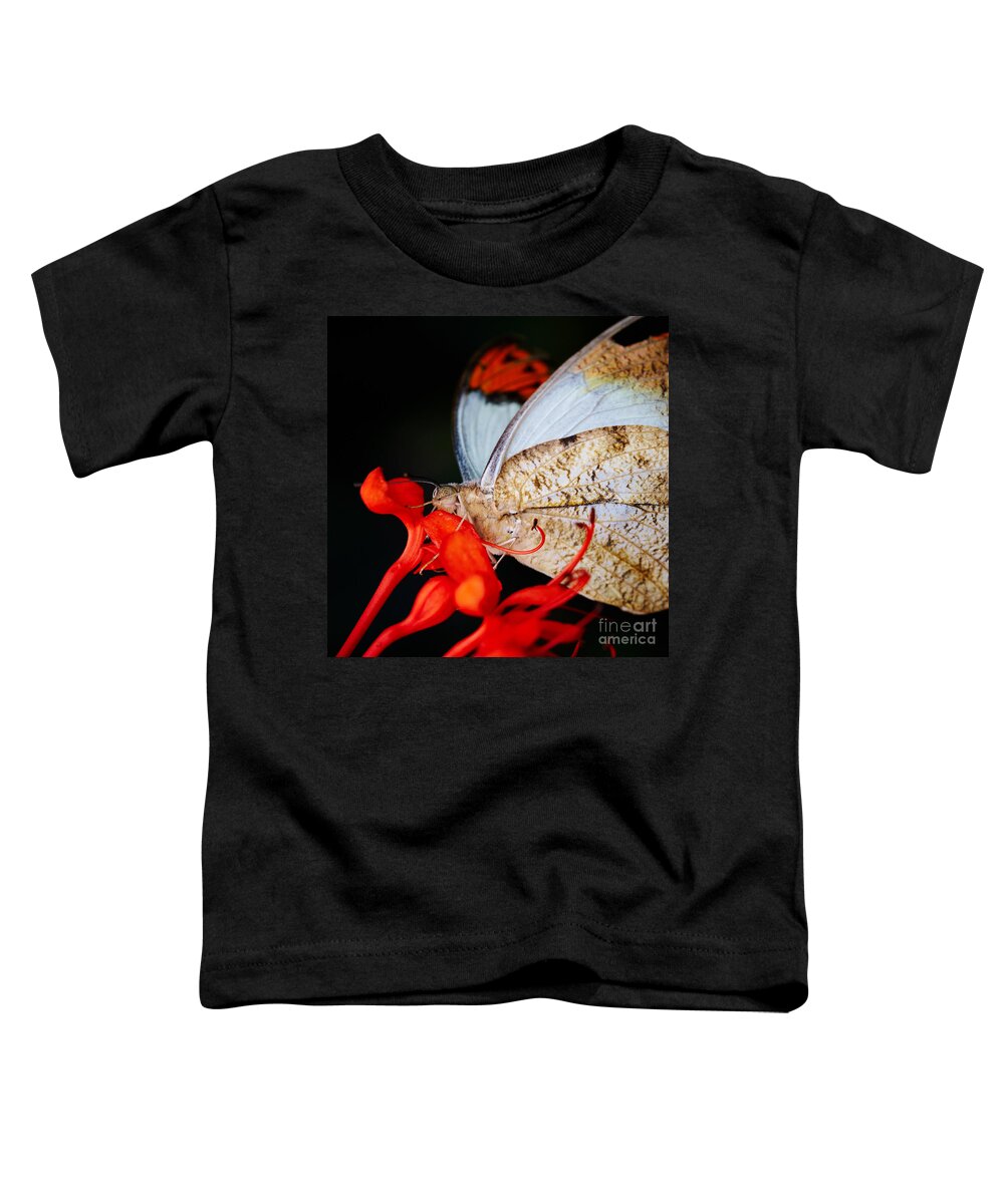 Colorful Toddler T-Shirt featuring the photograph Colorful portrait of a butterfly #4 by Nick Biemans