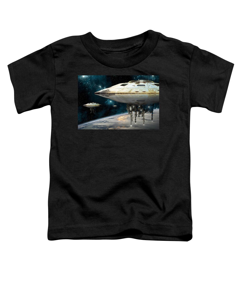 Area 51 Toddler T-Shirt featuring the photograph Spaceships Invading Earth #3 by Marc Ward