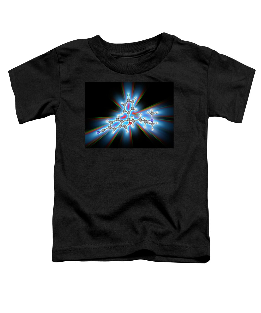 Antidepressant Toddler T-Shirt featuring the photograph Citalopram Drug Molecule by Laguna Design