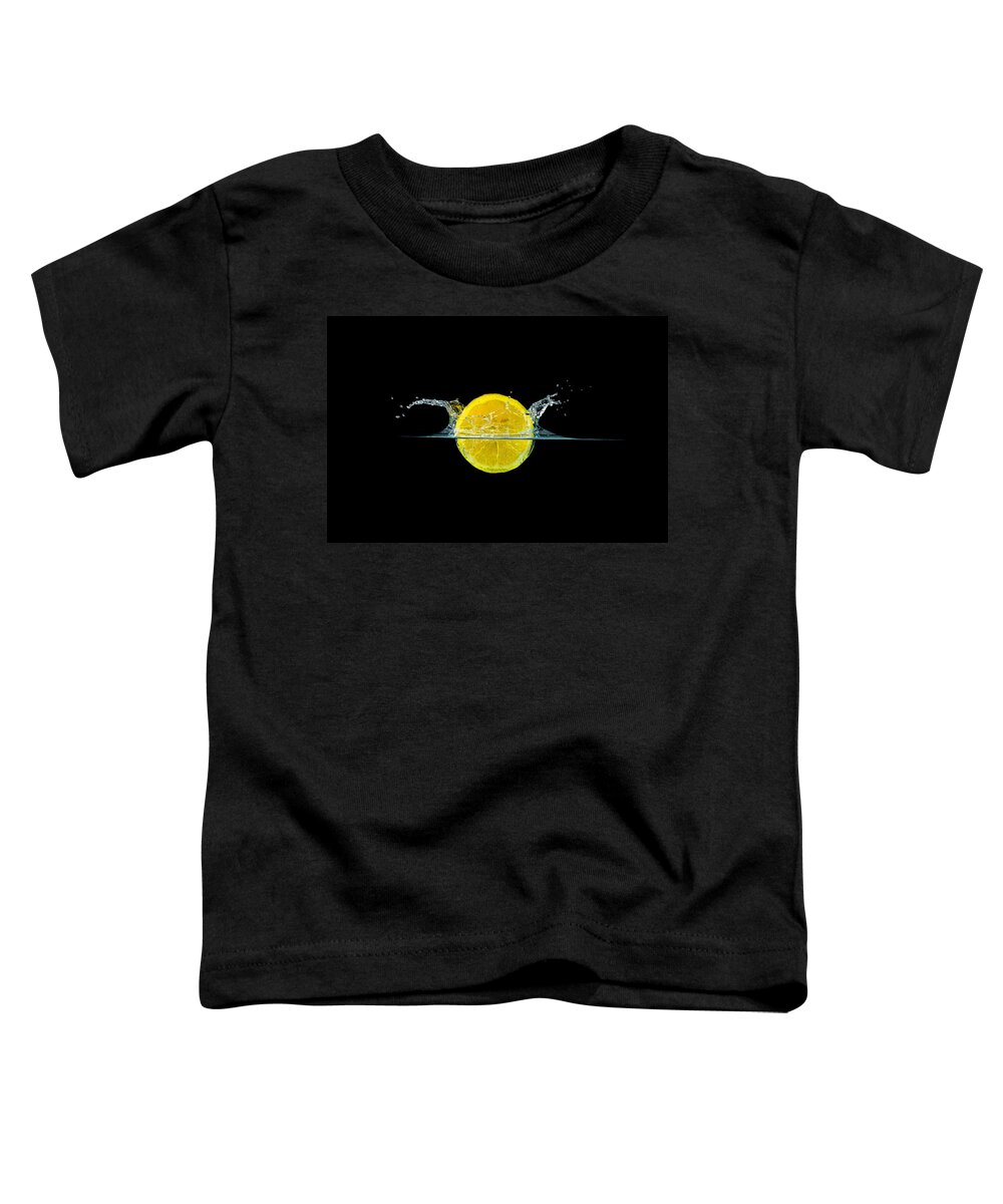 Beverage Toddler T-Shirt featuring the photograph Splashing Lemon #5 by Peter Lakomy