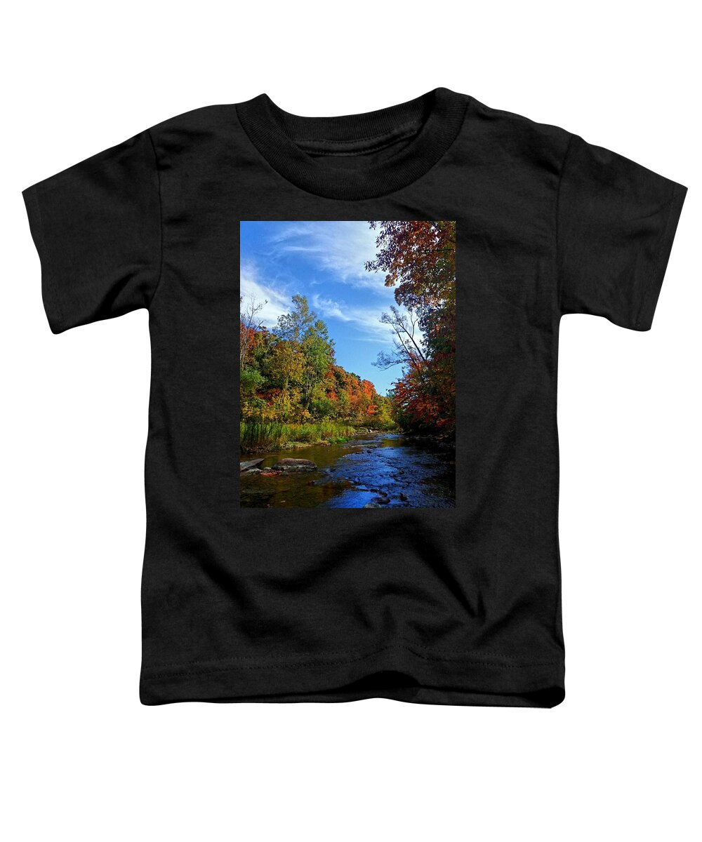 Lake Toddler T-Shirt featuring the photograph A Hidden Creek by Kelly Mills