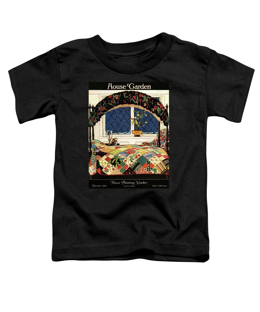 Illustration Toddler T-Shirt featuring the photograph A House And Garden Cover Of A Four-poster Bed by Clayton Knight