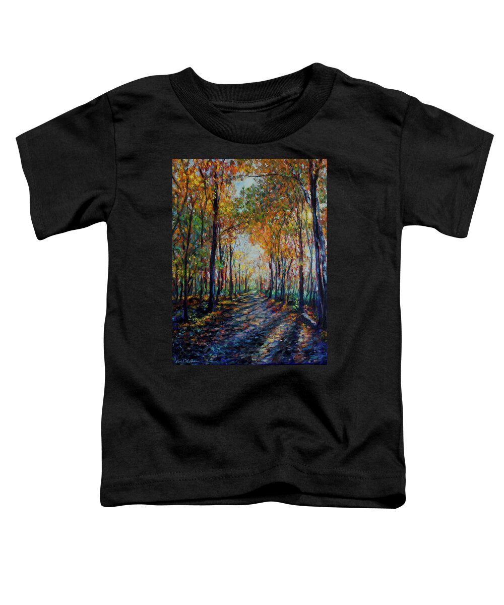 Autumn Toddler T-Shirt featuring the painting A walk in Autumn by Daniel W Green