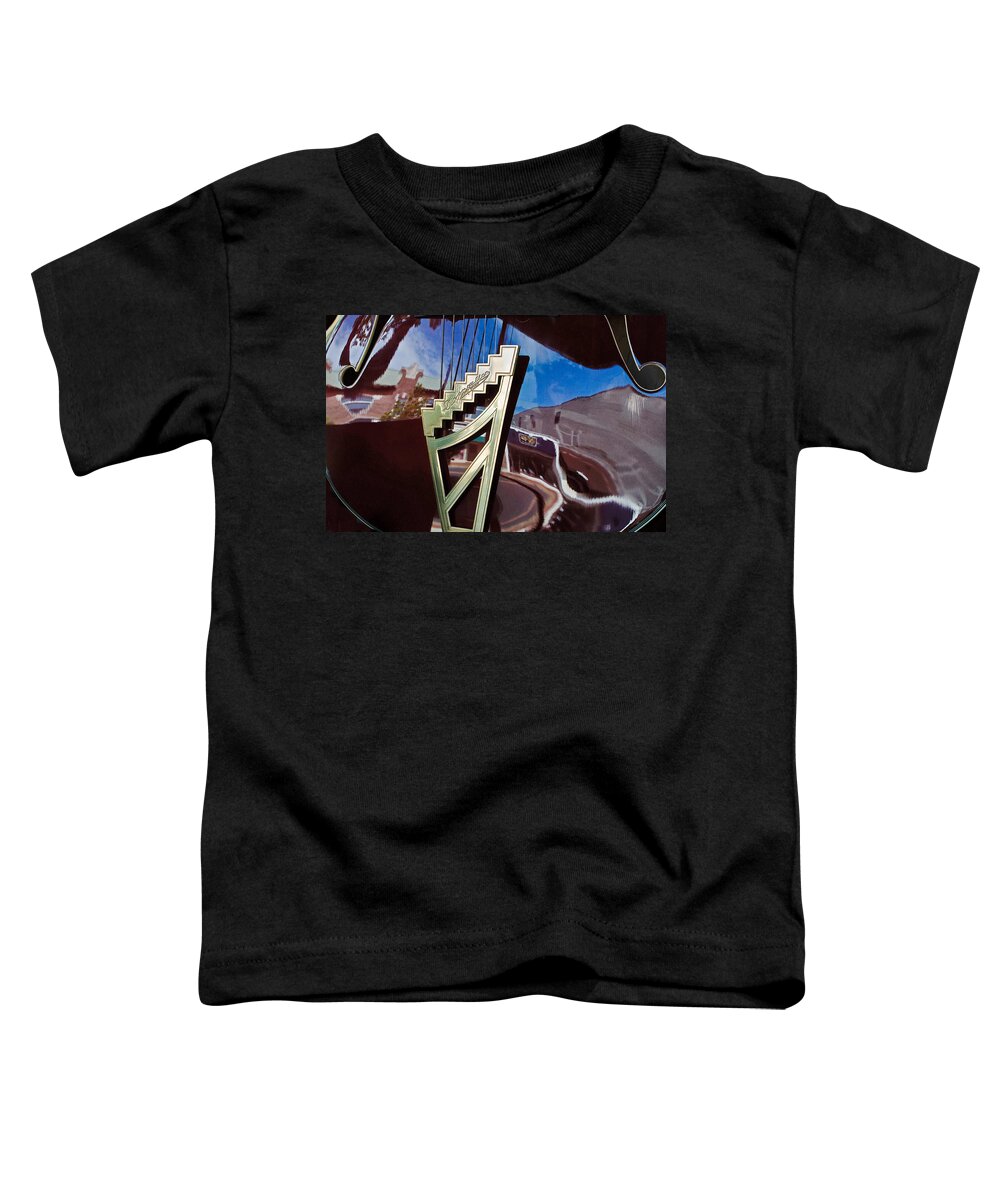 Guitar Toddler T-Shirt featuring the photograph A Window Guitars View Of The Street by Gary Slawsky
