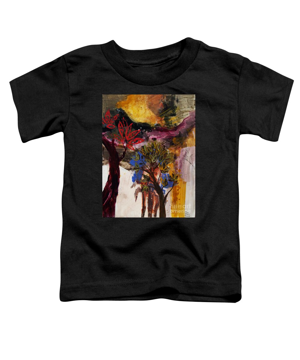 Tree Toddler T-Shirt featuring the painting Above the Tree Tops by Robin Pedrero